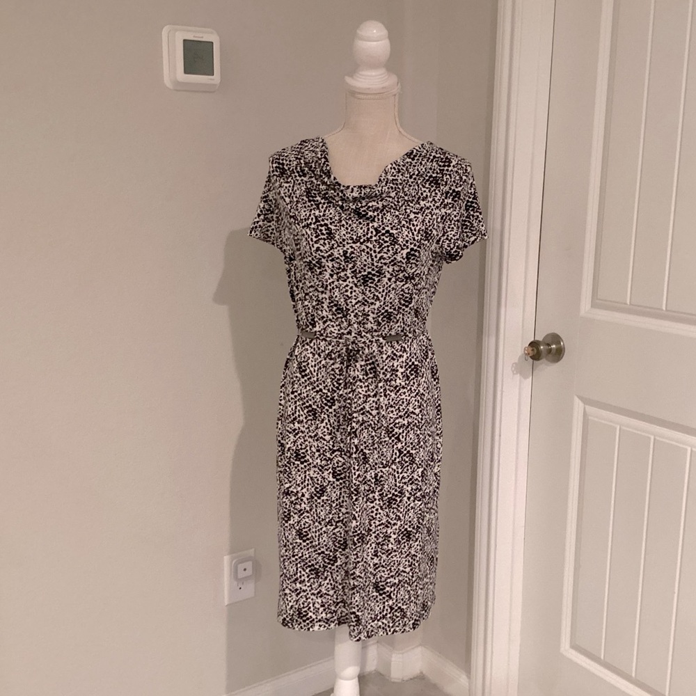 George Black and White Sheath Midi Dress